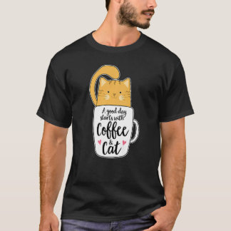 Camiseta Taza de café de gato naranja Gato