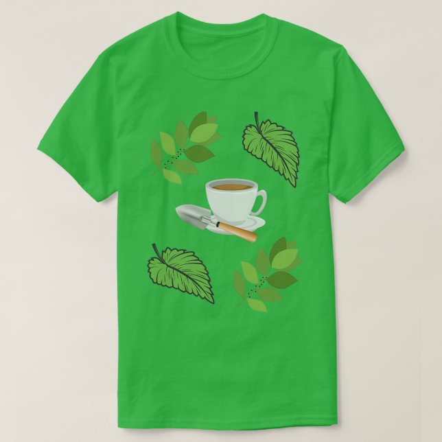 Camiseta Taza de café de jardinero 2 (Diseño del anverso)