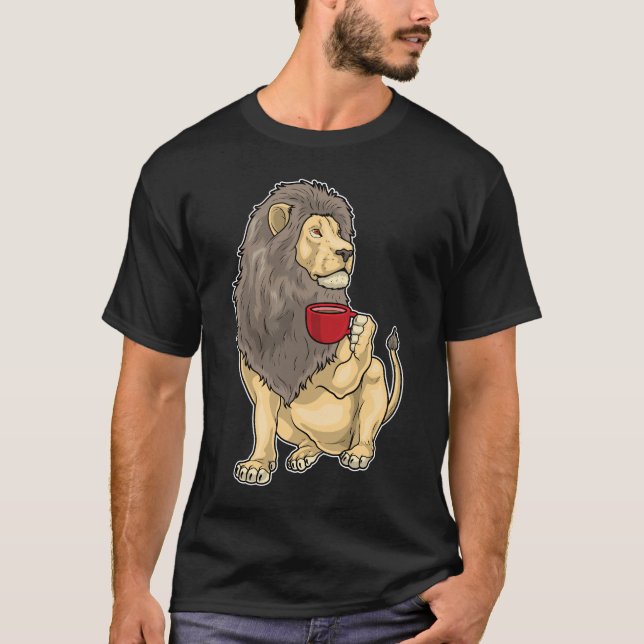 Camiseta Taza de café de león (Anverso)