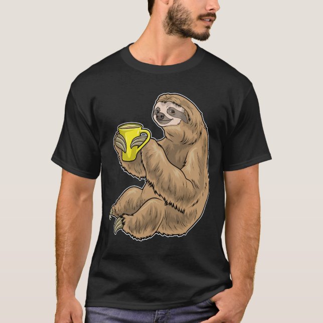 Camiseta Taza de café de perezoso (Anverso)