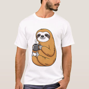 Camiseta Taza de café de perezoso Mañana de animal lento