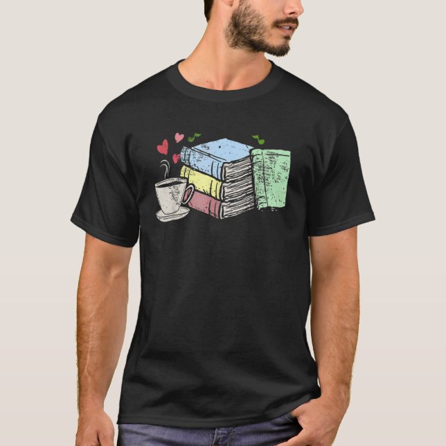 Camiseta Taza De Café De Té Y Lector Nerd De Libros (Anverso)