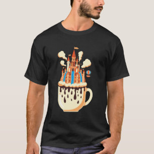 Camiseta Taza de café del castillo de fantasía cascadas glo