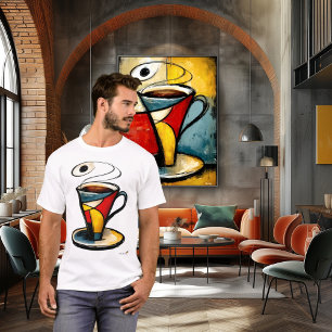 Camiseta Taza de café expresionista abstracto   Símbolo mod