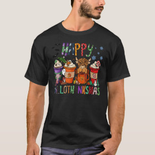 Camiseta Taza de café Feliz HalloGraciasNav Heifer Highland