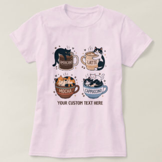 Camiseta Taza De Café Gata Linda Gráficos Divertidos