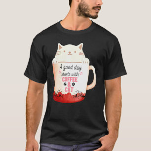 Camiseta Taza de café gato crema gato de neko taza de café