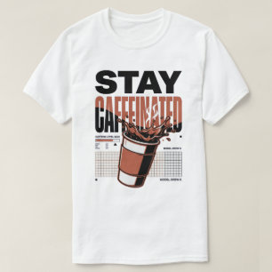 Camiseta Taza de café neon punk Stay Caffeinated