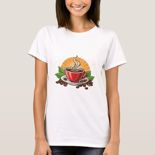 Camiseta Taza de café roja (Anverso)