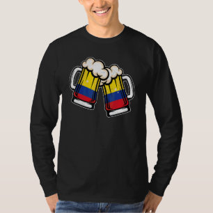 Camiseta Taza de cerveza con bandera de Colombia   Cerveza 