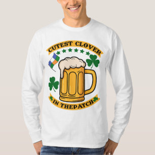 Camiseta Taza de cerveza Cutest Clover Diseño del Día de Sa