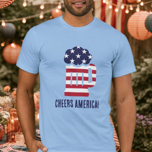 Camiseta Taza de cerveza de la bandera americana de los Che
