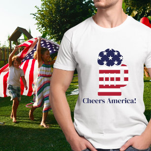 Camiseta Taza de cerveza de la Cheers America de 4 de julio