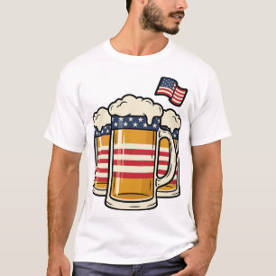 Camiseta Taza de cerveza patriótica diseño vectorial vintag