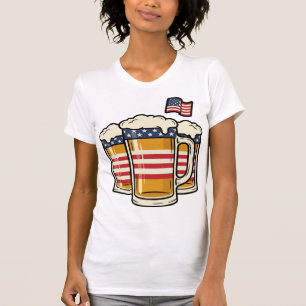 Camiseta Taza de cerveza patriótica diseño vectorial vintag