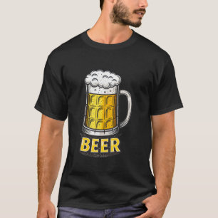 Camiseta Taza de cerveza retro con impresión de espuma