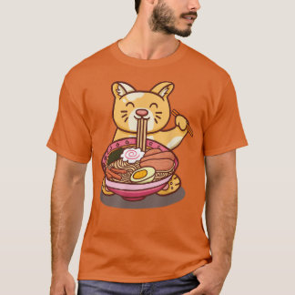 Camiseta Taza de gatos ramen comiendo fideos novedad gracio