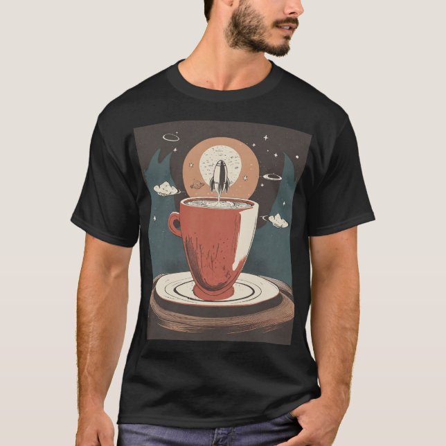 Camiseta Taza De Té Con Espacio De Cohetes (Anverso)