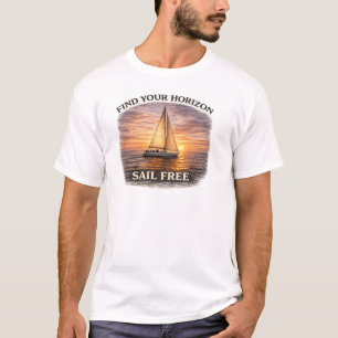 Camiseta Taza de velero al atardecer Velero libre Nau Taza