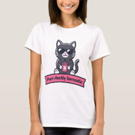 Camiseta Taza personalizada de gato negro sarcástico perfec