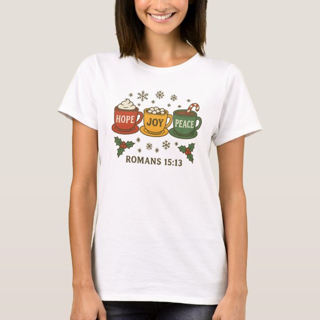 Camiseta Tazas de cacao de Navidad (Anverso)