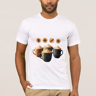 Camiseta Tazas de café con leche de otoño acogedoras