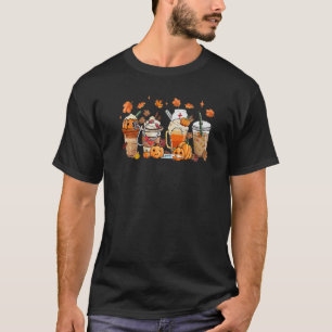 Camiseta Tazas de café con leche de otoño felices Estetosco