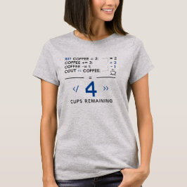 Camiseta Tazas de café restantes divertido programador codi