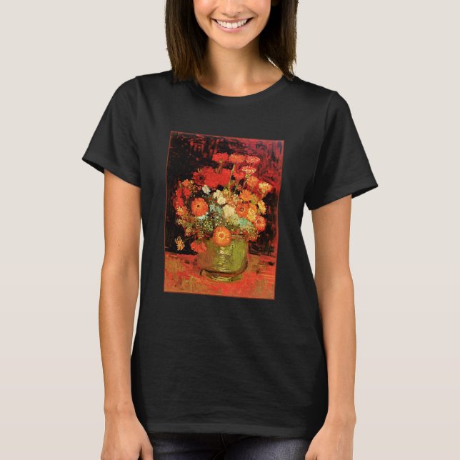 Camiseta Tazón con zinnias de Vincent van Gogh, (Anverso)