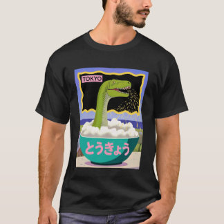 Camiseta Tazón de arroz de dinosaurio divertido Tokio Japón