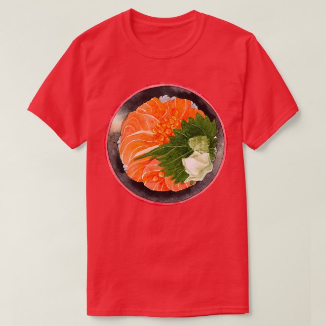 Camiseta Tazón de arroz Salmon Sashimi japonés (Diseño del anverso)