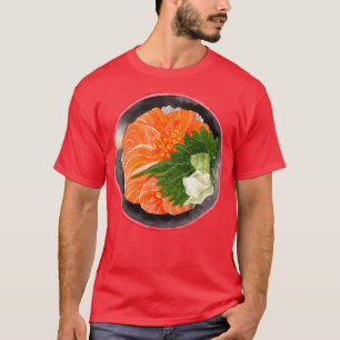 Camiseta Tazón de arroz Salmon Sashimi japonés