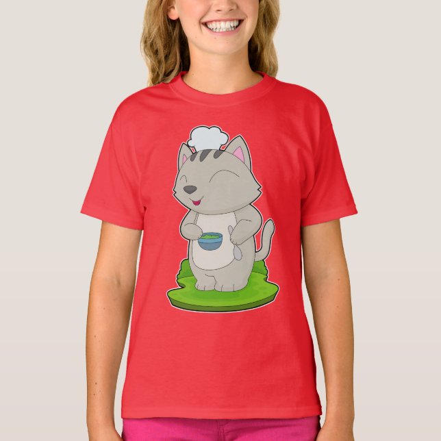 Camiseta Tazón de cocina para gatos Chef (Anverso)