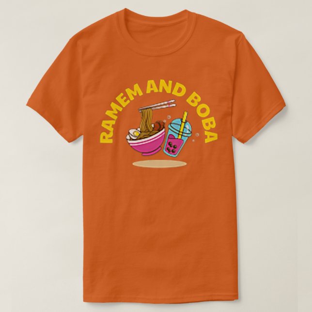 Camiseta Tazón De Comida De Ramen Y Boba Cocina Asiática Fi (Diseño del anverso)