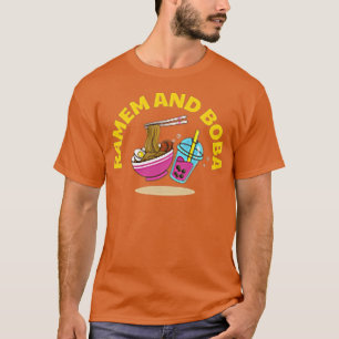 Camiseta Tazón De Comida De Ramen Y Boba Cocina Asiática Fi