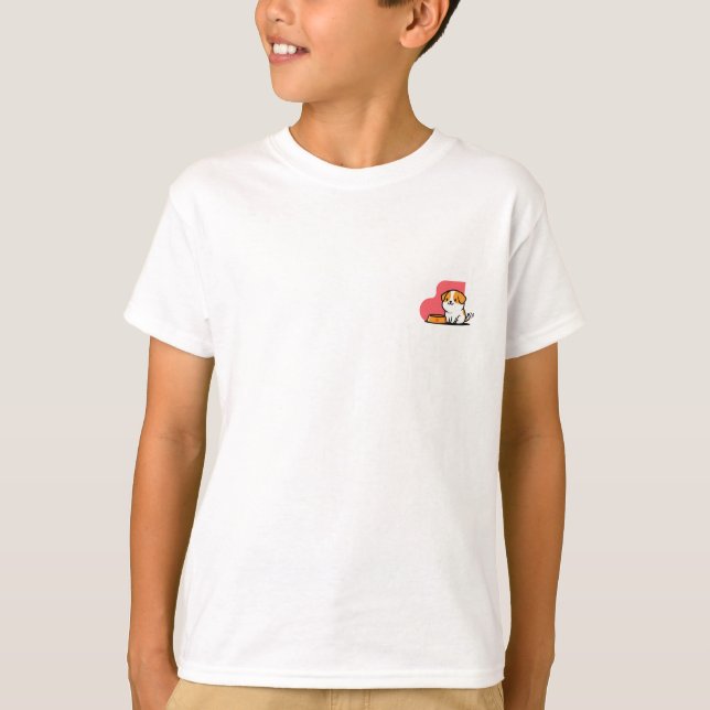 Camiseta Tazón de comida para cachorros que menean la cola  (Anverso)