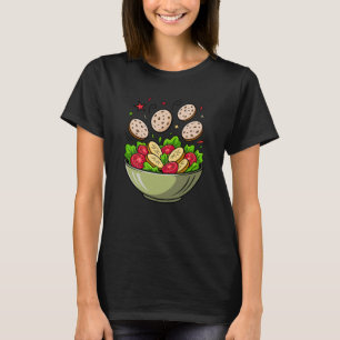 Camiseta Tazón de ensalada colorida amante de la comida veg