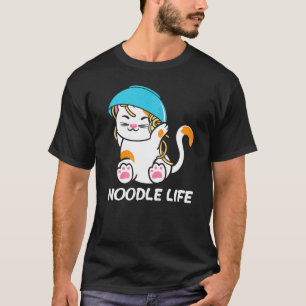 Camiseta Tazón de fideos gato lindo cabeza kitten kit fideo