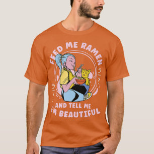 Camiseta Tazón de fideos Ramen amor japonés gatito Kawaii A