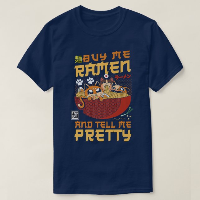 Camiseta Tazón de fideos Ramen amor japonés gatito Kawaii C (Diseño del anverso)