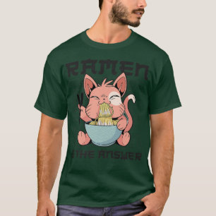 Camiseta Tazón de fideos Ramen amor japonés Kawaii gato Ram
