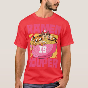 Camiseta Tazón de fideos Ramen amor japonés Kawaii gato Ram