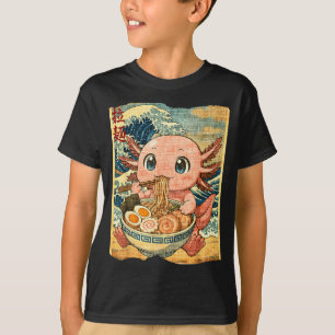 Camiseta Tazón de fideos ramen divertido Kawaii Axolotl jap
