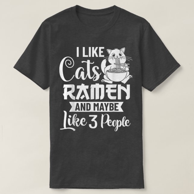 Camiseta Tazón de gato Ramen Sopa de fideos de pollo Japone (Diseño del anverso)