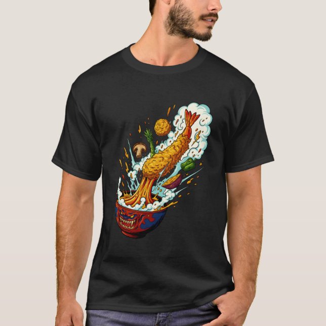 Camiseta Tazón de Monstruo de Tempura Explosiva Arte de Com (Anverso)