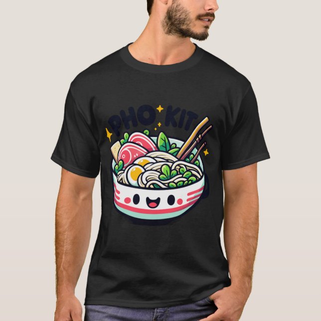 Camiseta Tazón de Pho Kit Cute Sonriendo (Anverso)