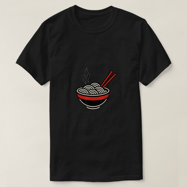 Camiseta Tazón de Ramen con Palillos (Diseño del anverso)