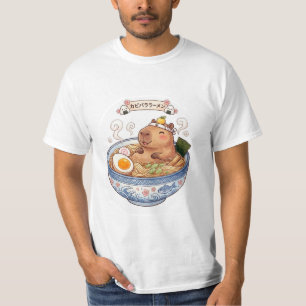 Camiseta Tazón de Ramen de Capybara Adorable Japonés Kawaii