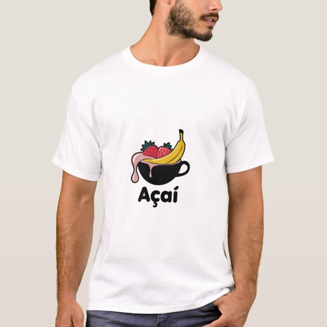 Camiseta "Tazón de Smoothie de Açaí con adornos de frutas" (Anverso)