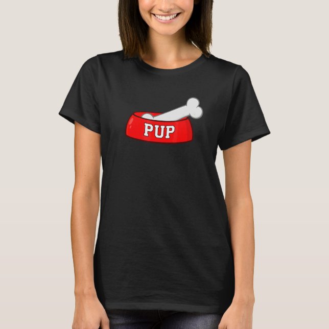 Camiseta Tazón para perro cachorro con hueso de perro (Anverso)